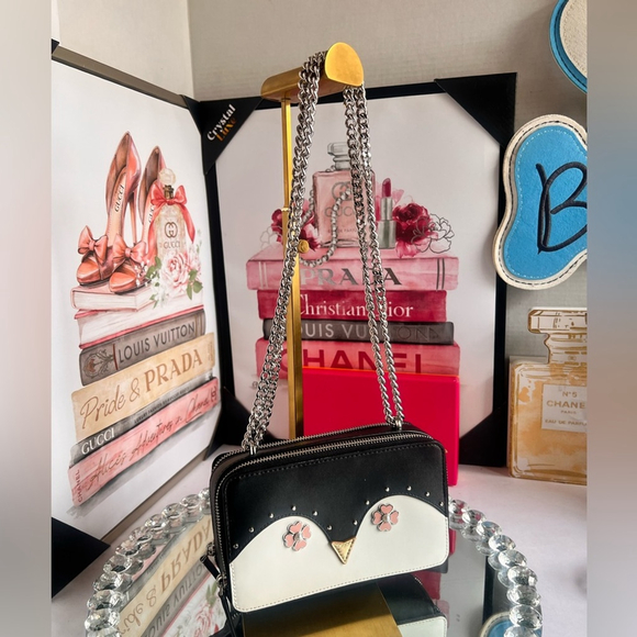 Kate spade collectible frosty double zip adjustable silver chain crossbody bag - Picture 13 of 14